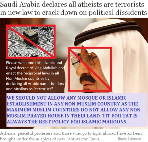 Rei da Arábia Saudita Abdullah declara que todos os ateus são terroristas